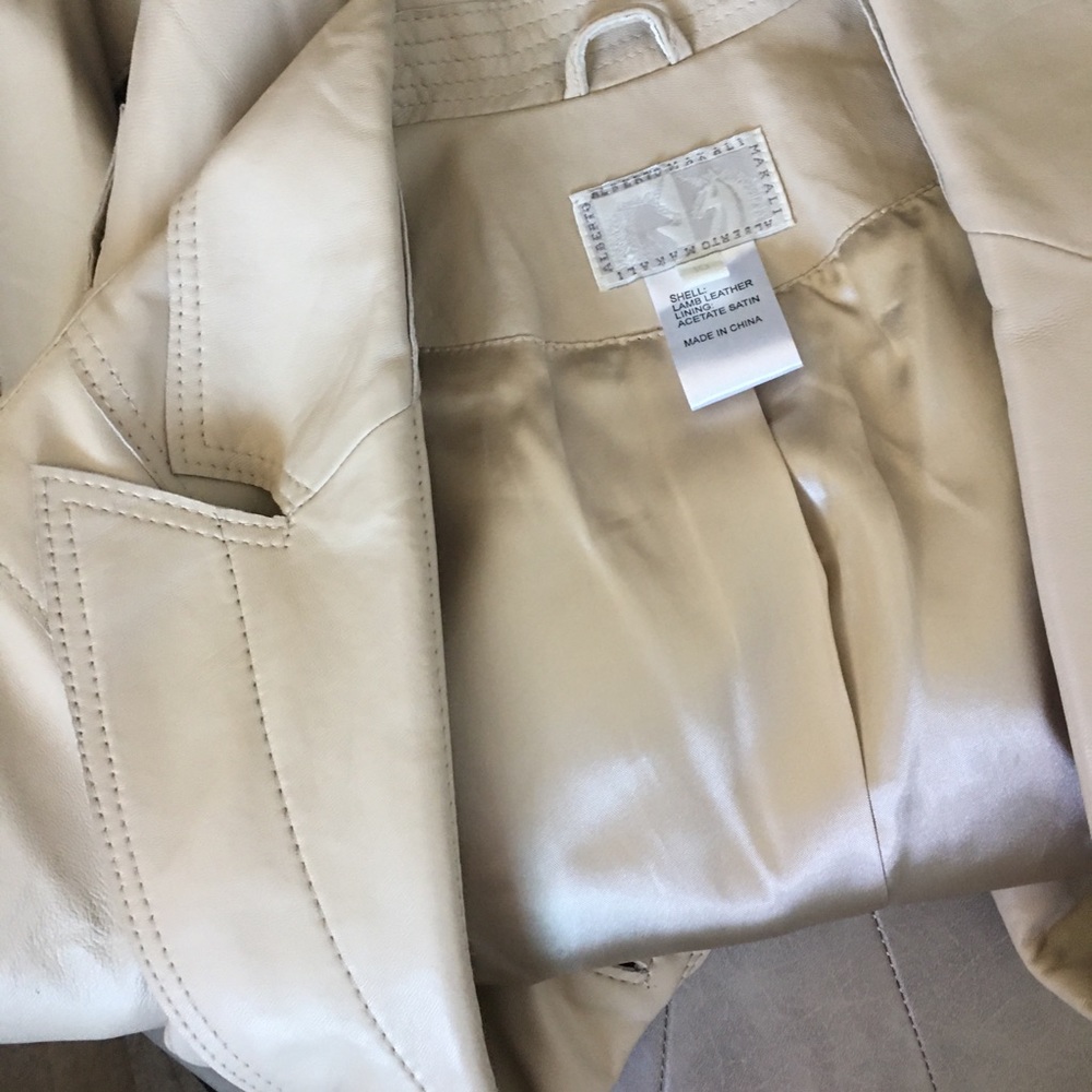 ALBERTO MAKALI beige lamb Leather jacket - Picture 9 of 11